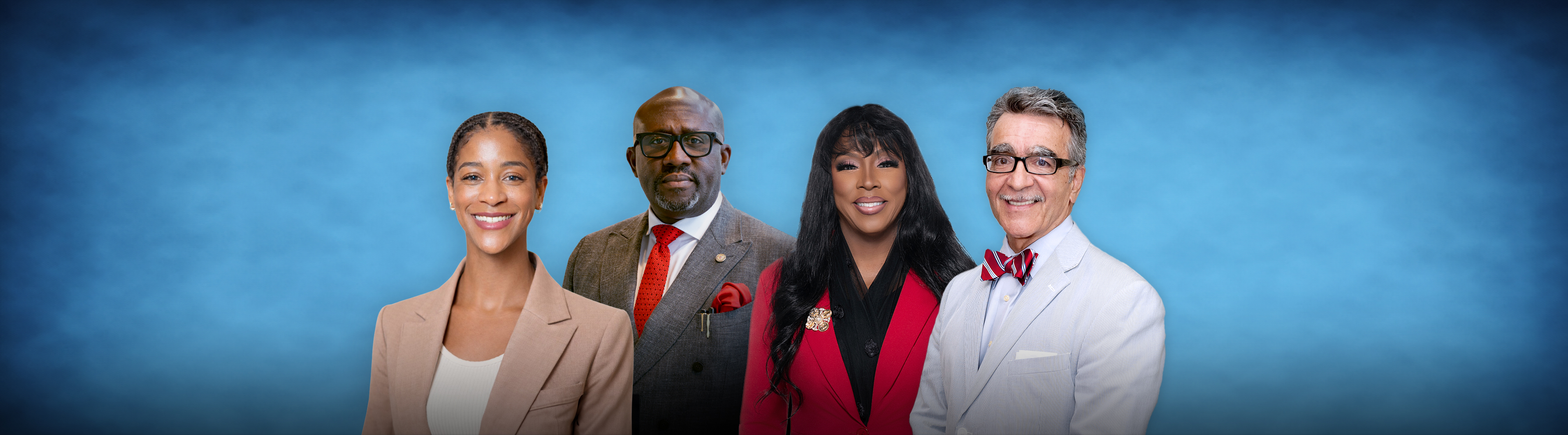 Board members include Brittney Jenkins, Billy Okoye, Lori Matthews, and Manuel Geraldo.